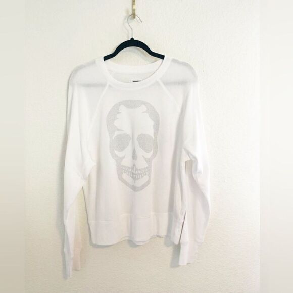 ZADIG & VOLTAIRE white studded Skull Sweatshirt size XS